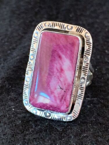 Navajo Purple Spiny Oyster Ring | Sterling Silver | Sz 10 | Authentic Native American Handmade | 4116