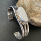 Navajo White Buffalo Turquoise Cuff Bracelet | Sterling Silver | Authentic Native American Handmade | 1423