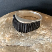 Navajo Black Onyx Inlay Band Ring | Sz 9 | Authentic Native American Handmade | 12428
