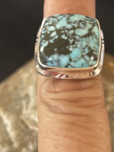 Navajo Blue Spiderweb Turquoise Ring | Sterling Silver | Sz 5 | Authentic Native American Handmade | 10305
