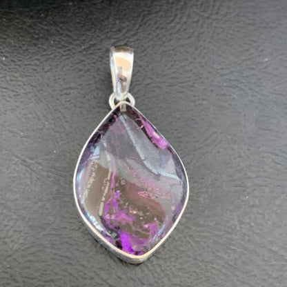 Navajo Purple Sugilite Pendant | Sterling Silver Pearls | 1.50" | Authentic Native American Handmade | 10928