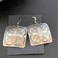 Native American Women's Dangle Earrings | Navajo Sterling Silver Stamped Handmade | 1658