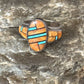Navajo Blue Turquoise Spiny Oyster Inlay Ring | Sz 6.5 | Authentic Native American Handmade | 14557