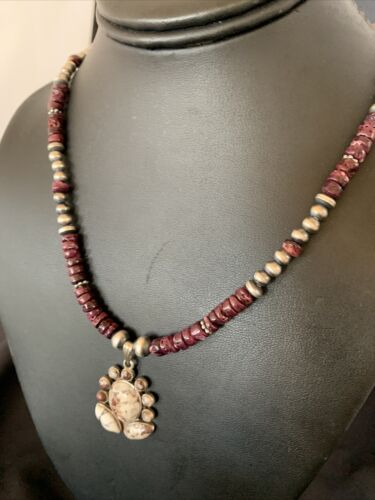 Navajo Wild Horse Pendant | Sterling Silver Purple Spiny Oyster Necklace | Multi-Stone | 12328