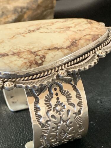 Native American Men's Wild Horse Turquoise Cuff Bracelet | Navajo Sterling Silver | 1416