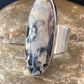 Southwestern Navajo White Black Cinnabrite Ring | Sterling Silver | Sz 7 | 1566