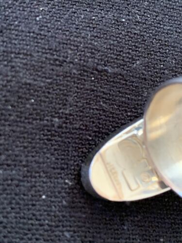 Southwestern Navajo Cinnabrite Ring | White Black | Sterling Silver | Sz 7.5 | 01564