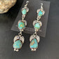 Navajo Green Turquoise Earrings | Sonoran Gold | Sterling Silver | 3 Dangle | Authentic Native American Handmade | 13925