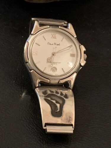 Authentic Native American Hopi Sterling Silver Watch Tips Band | Bear Paw Design | Vintage Men's Jewelry | Old Pawn | 1446