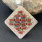 Navajo Red Coral and Multi-Stone Cluster Pendant | Authentic Native American Sterling Silver | 2" | 2101