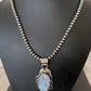Navajo Blue Larimar Pendant Necklace | Sterling Silver Beads | Authentic Native American Handmade | 1212