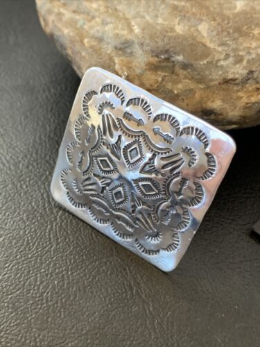 Navajo Sterling Silver Stamped Earrings | Authentic Native American Handmade | 1668