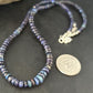 Native American Blue Opal Necklace | Sterling Silver | Navajo Handmade | 18" | 14534