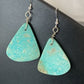 Southwestern Navajo Slab Turquoise Dangle Earrings | Sterling Silver | Authentic Native American Handmade | 1323