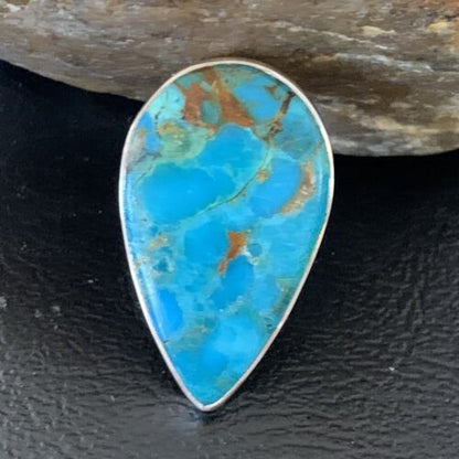 Navajo Blue Kingman Turquoise Ring | Sterling Silver | Sz 8 | Authentic Native American Handmade | 12788