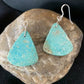 Southwestern Navajo Slab Turquoise Dangle Earrings | Sterling Silver | Authentic Native American Handmade | 1323