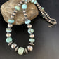 Dry Creek Turquoise Navajo Pearls Beaded Necklace | Sterling Silver | 21" | Authentic Native American Handmade | 14102