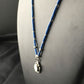 Navajo Opal Pendant with Lapis Beads | Sterling Silver Necklace | 17" | Authentic Native American Handmade | 10122