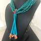 Men's Turquoise Bead 9 Strand Navajo Pearls Necklace | Sterling Silver | Native American Handmade | 8451