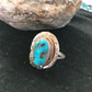 Native American Navajo Kingman Turquoise Ring | Sterling Silver | Sz 8