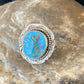 Navajo Blue Kingman Turquoise Ring | Sterling Silver | Sz 8 | Authentic Native American Handmade | 12960