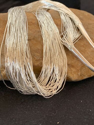 Southwestern Liquid Sterling Silver Tubes Heishi Necklace | 50 Strands | 4637