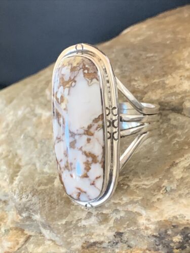 Southwestern Navajo Wild Horse Turquoise Ring | Sterling Silver | Sz 10 | 1874