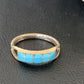 Navajo Blue Turquoise Inlay Band Ring | Sz 9.5 | Authentic Native American Handmade | 12395