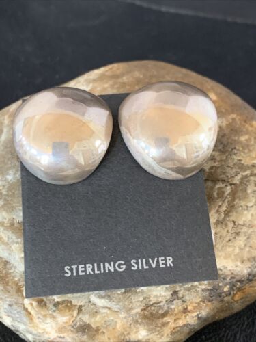 Old Pawn Women's Southwestern Oval Stud Earrings | Sterling Silver | 1" | 13004