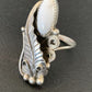 Navajo White Buffalo Turquoise Ring | Sterling Silver | Sz 9 | Authentic Native American Handmade | 12187