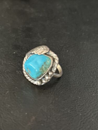 Navajo Blue Kingman Turquoise Ring | Sterling Silver | Sz 5 | Authentic Native American Handmade | 14701