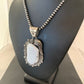 Men's White Buffalo Turquoise Pendant Necklace | Navajo Sterling Silver | 4124