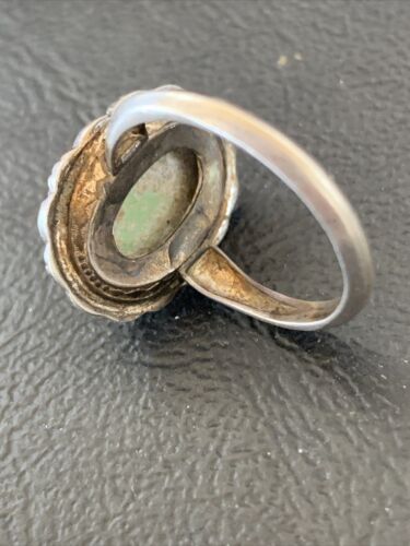 Southwestern Old Pawn Navajo Green Turquoise Ring | Sterling Silver | Sz 6 | 10815