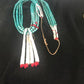 Men's Pueblo Santo Domingo 5-Strand Turquoise Coral Necklace | Sterling Silver | Native American Handmade | 8450