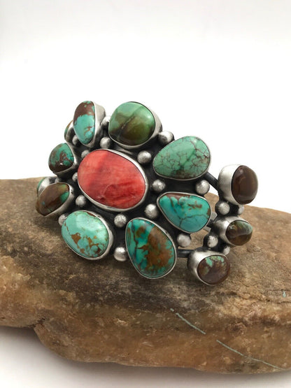 Navajo Royston Turquoise Bracelet | Sterling Silver | Authentic Native American Handmade | 1052