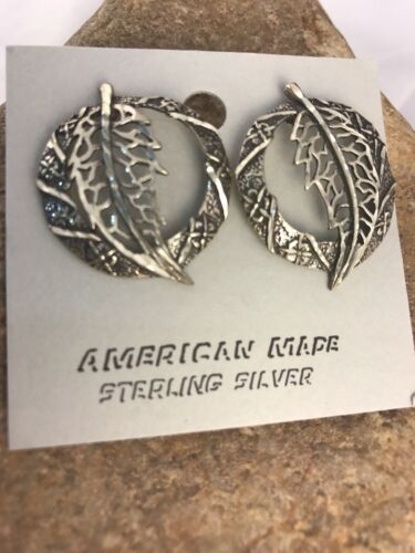 Handmade Sterling Silver Feather Earrings with Rare Diamond Cut | 1.24" | 3737 - Masha USA