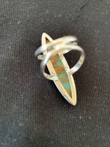 Navajo Arizona Turquoise Ring | Sterling Silver | Sz 9 | Authentic Native American Handmade | 723