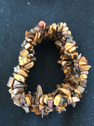 Men's Navajo Stretch Tigers Eye Stone Bracelet | Authentic Native American - Masha USA
