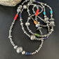 4mm - 16mm Mixed Gauge Sterling Silver Navajo Pearls | Multi-Color Bead | Authentic Native American Handmade Necklace | Length 18"-96"