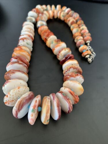Navajo Purple Spiny Oyster Turquoise Necklace | Sterling Silver | Native American Handmade | 22" | 11389 - Masha USA