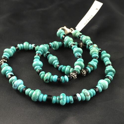 Navajo Blue Turquoise Spiny Oyster Necklace | Sterling Silver | 19" | Authentic Native American Handmade | 10129