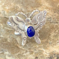 Navajo Navy Blue Lapis Butterfly Ring | Sterling Silver | Sz Adj 8 | Authentic Native American Handmade | 10352