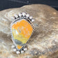 Navajo Yellow Bumble Bee Jasper Ring | Sterling Silver | Sz 9.5 | Authentic Native American Handmade | 13526