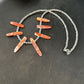 Native American Navajo Spiny Oyster Stick Bead Necklace | Sterling Silver | 20" | 14327