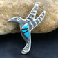 Navajo Hummingbird Inlay Pin | Turquoise | Sterling Silver | Authentic Native American Handmade | 2903