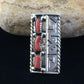 Navajo Red Coral Ring | Sterling Silver | Sz 9 | Authentic Native American Multi-Stone | 10092