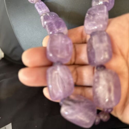 Navajo Chunky Purple Amethyst Necklace | Sterling Silver | 22" | Authentic Native American Handmade | 14297
