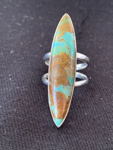 Navajo Arizona Turquoise Ring | Sterling Silver | Sz 9 | Authentic Native American Handmade | 723