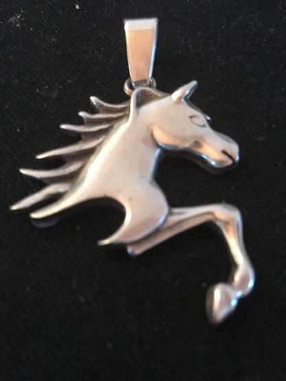 Native American Navajo Horse Head Pendant | Sterling Silver | 2" | 3610