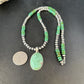 Navajo Green Turquoise Pendant Necklace | Sterling Silver | 21" | Authentic Native American Handmade | 14471